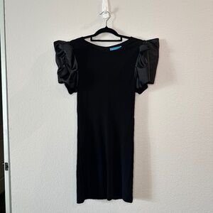 Alice + Olivia Black Bodycon Dress w/ Sleeve Detail